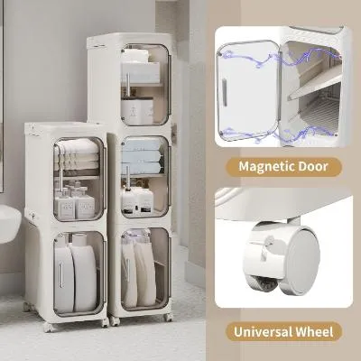 3-Tier Tall Narrow Storage Cabinet