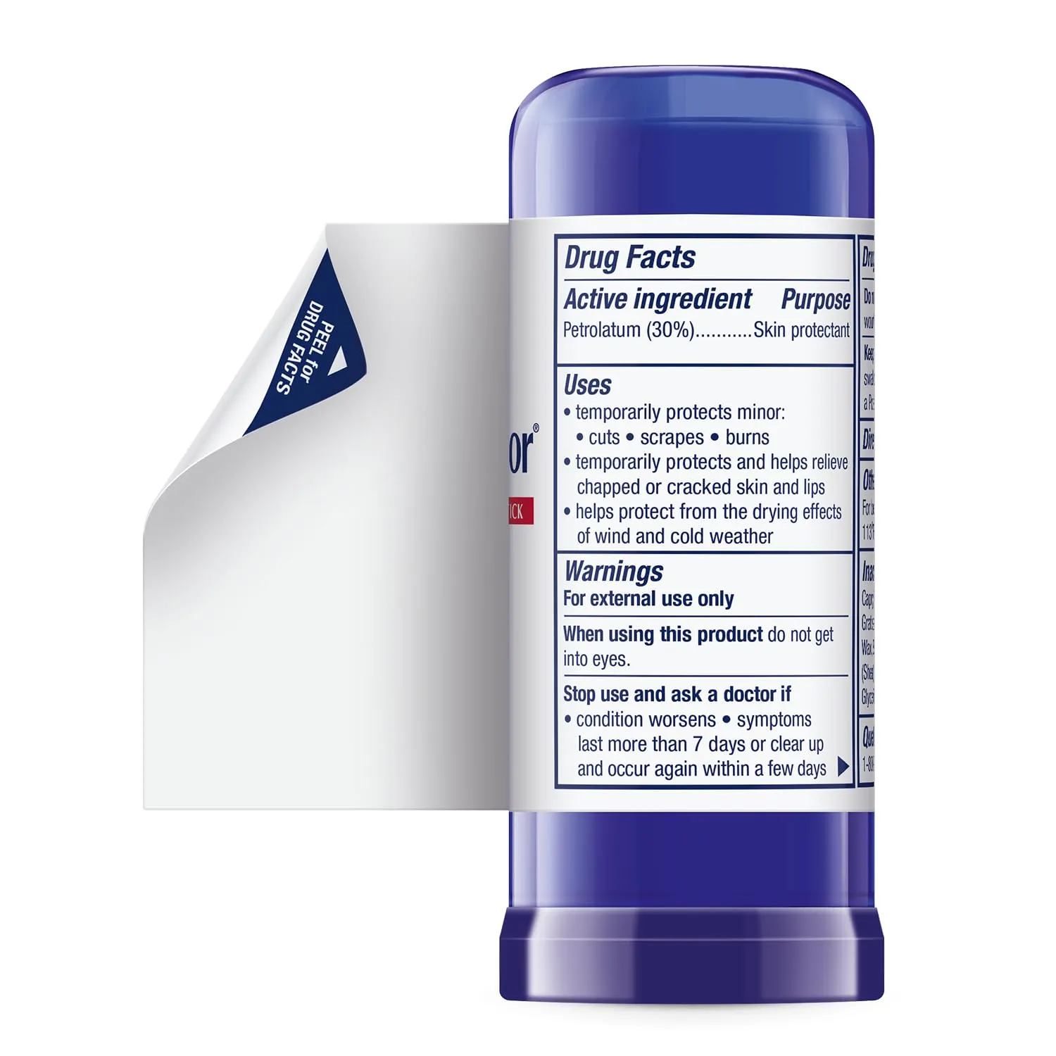Aquaphor Healing Balm Stick drug facts and usage label