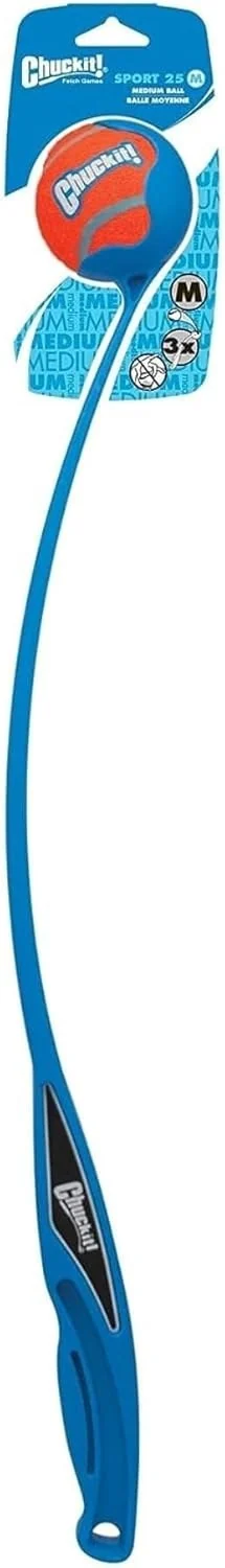 Chuckit Sport Ball Launcher product with orange and blue ball