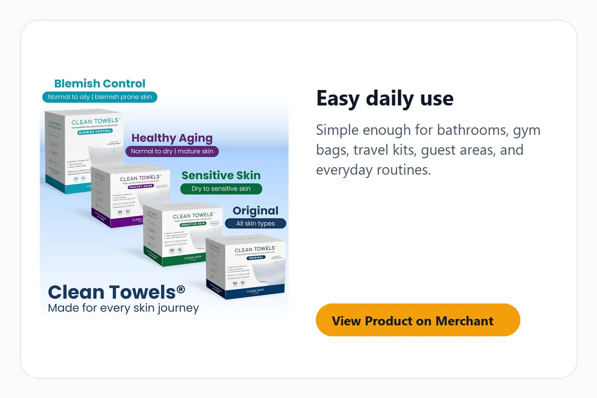 Clean Skin Club Clean Towels daily use