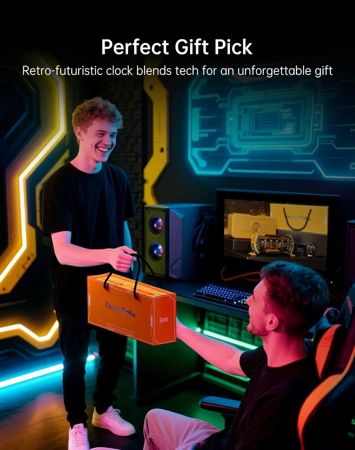 Divoom Times Gate as a retro futuristic gift for gaming setup and tech fans