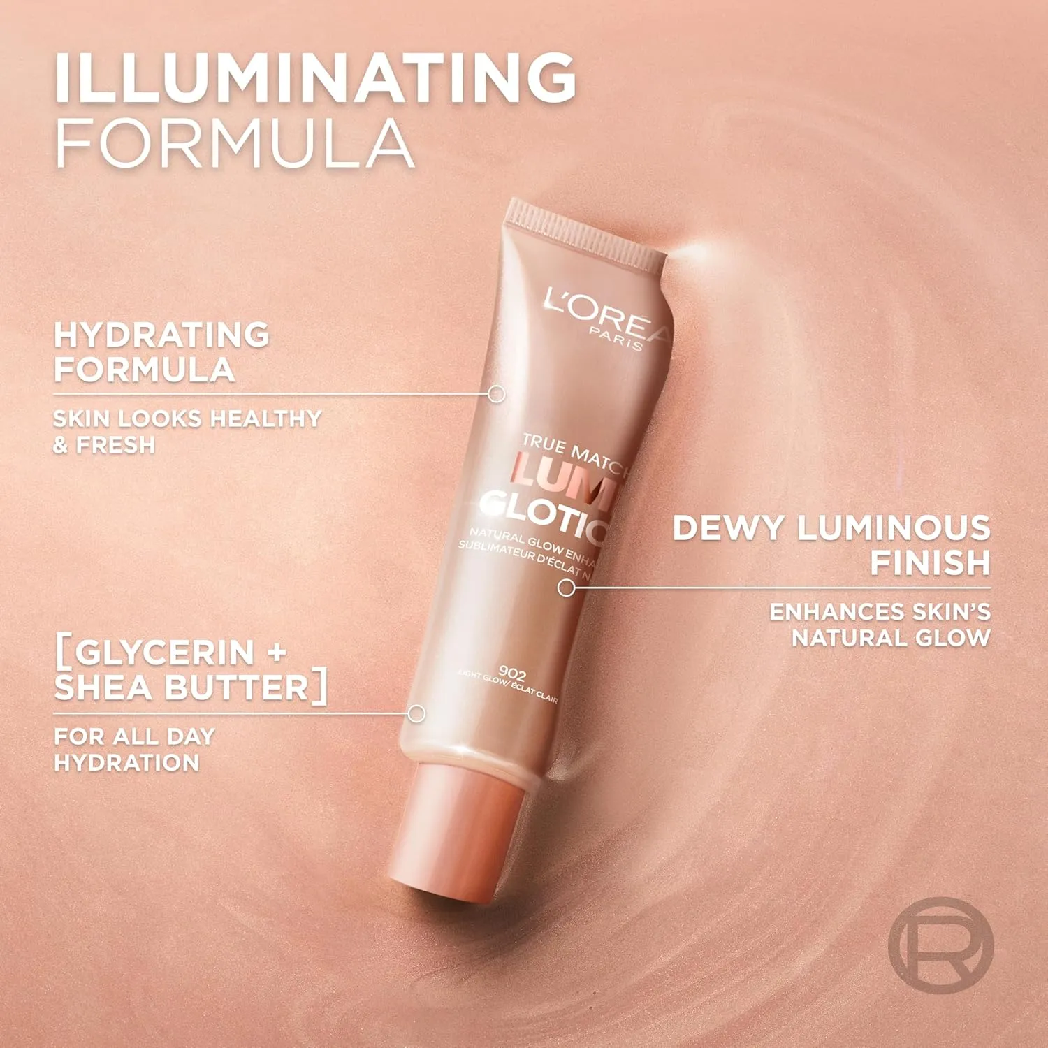 L'Oreal Lumi Glotion illuminating formula with glycerin and shea butter