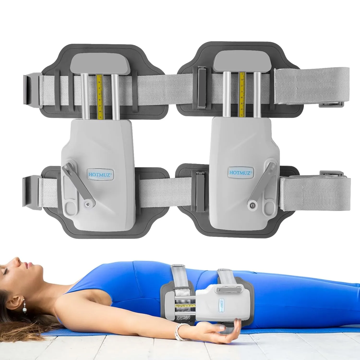 portable lumbar traction device worn around the lower back for home support