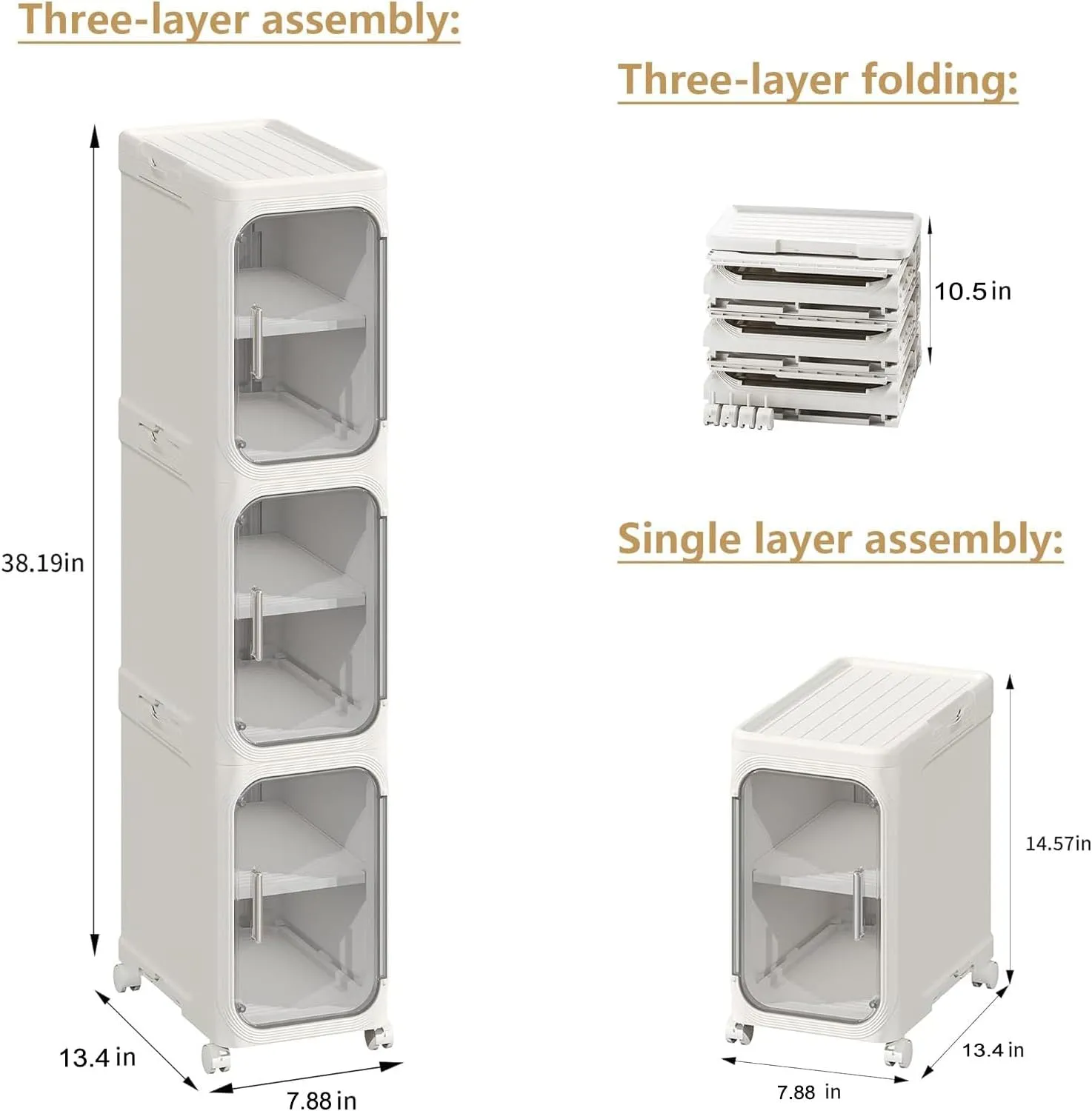 3-Tier Slim Tall Narrow Storage Cabinet bathroom visual